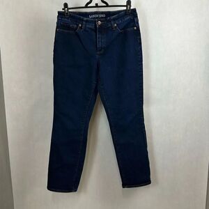Lands' End Denim Jeans Womens Sz 12 Mid Rise Straight Cut 28.5" Inseam